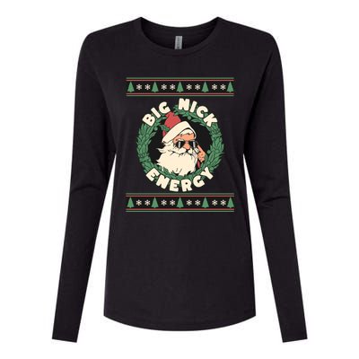 Big Nick Energy Christmas Santa Inappropriate Christmas Gift Womens Cotton Relaxed Long Sleeve T-Shirt