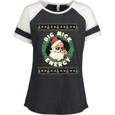 Big Nick Energy Christmas Santa Inappropriate Christmas Gift Enza Ladies Jersey Colorblock Tee