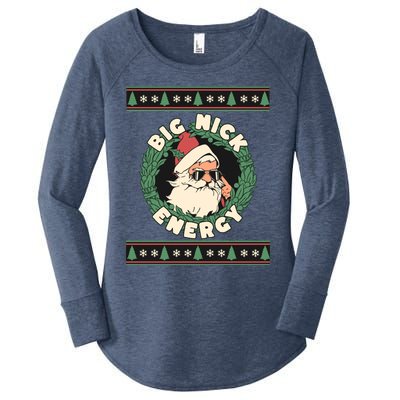 Big Nick Energy Christmas Santa Inappropriate Christmas Gift Women's Perfect Tri Tunic Long Sleeve Shirt