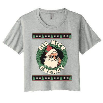 Big Nick Energy Christmas Santa Inappropriate Christmas Gift Women's Crop Top Tee