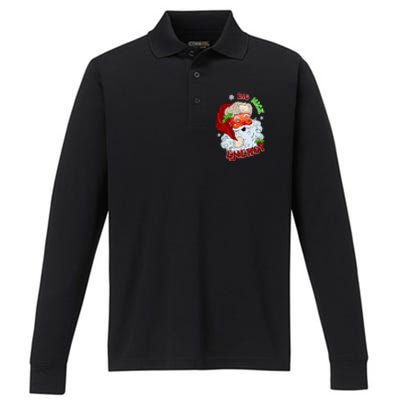 Big Nick Energy Classic Santa Claus Christmas Performance Long Sleeve Polo