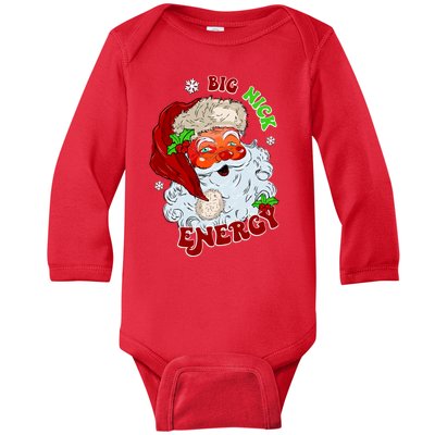 Big Nick Energy Classic Santa Claus Christmas Baby Long Sleeve Bodysuit