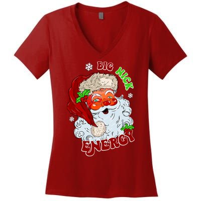 Big Nick Energy Classic Santa Claus Christmas Women's V-Neck T-Shirt