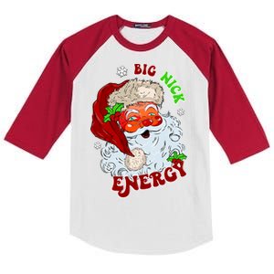 Big Nick Energy Classic Santa Claus Christmas Kids Colorblock Raglan Jersey