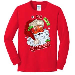 Big Nick Energy Classic Santa Claus Christmas Kids Long Sleeve Shirt