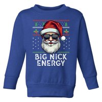 Big Nick Energy Funny Santa With Sunglasses Ugly Xmas Gift Toddler Sweatshirt