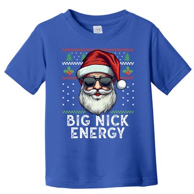 Big Nick Energy Funny Santa With Sunglasses Ugly Xmas Gift Toddler T-Shirt