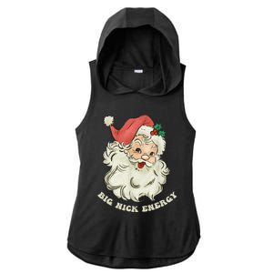 Big Nick Energy Santa Groovy Retro Ladies PosiCharge Tri-Blend Wicking Draft Hoodie Tank