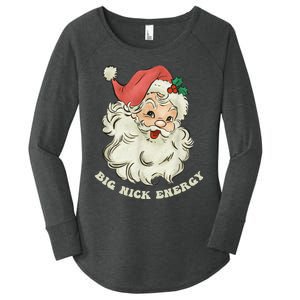 Big Nick Energy Santa Groovy Retro Women's Perfect Tri Tunic Long Sleeve Shirt