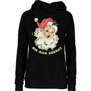 Big Nick Energy Santa Groovy Retro Womens Funnel Neck Pullover Hood