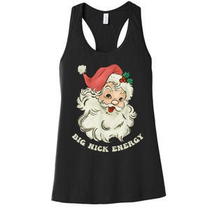 Big Nick Energy Santa Groovy Retro Women's Racerback Tank