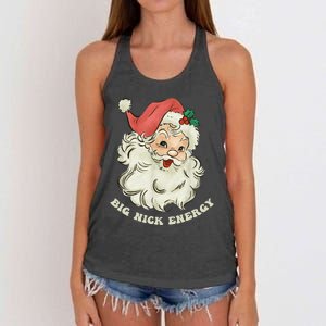 Big Nick Energy Santa Groovy Retro Women's Knotted Racerback Tank