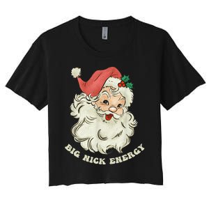 Big Nick Energy Santa Groovy Retro Women's Crop Top Tee