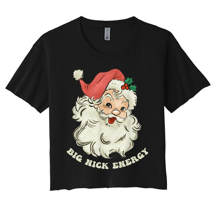 Big Nick Energy Santa Groovy Retro Women's Crop Top Tee