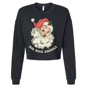 Big Nick Energy Santa Groovy Retro Cropped Pullover Crew