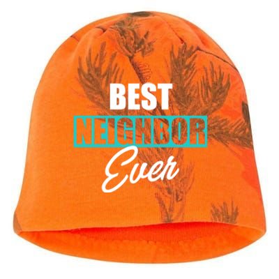 Best Neighbor Ever Quote Local Acquaintance Friend Next Door Gift Kati - Camo Knit Beanie