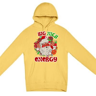 Big Nick Energy Hippie Santa Claus Christmas Peace Premium Pullover Hoodie