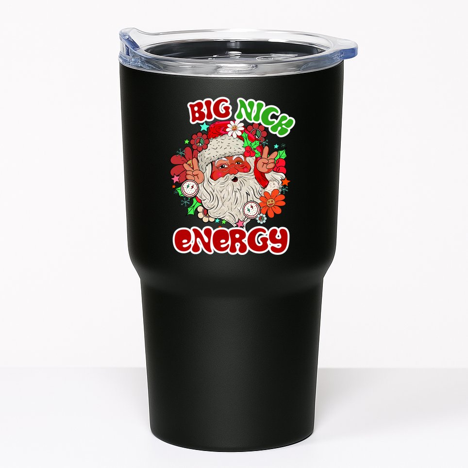 Big Nick Energy Hippie Santa Claus Christmas Peace Tumbler