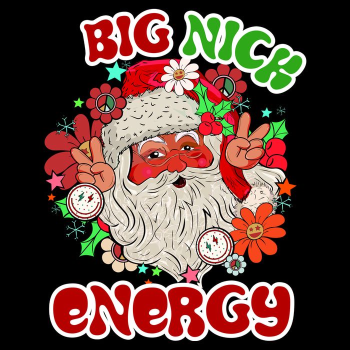 Big Nick Energy Hippie Santa Claus Christmas Peace Zip Tote Bag