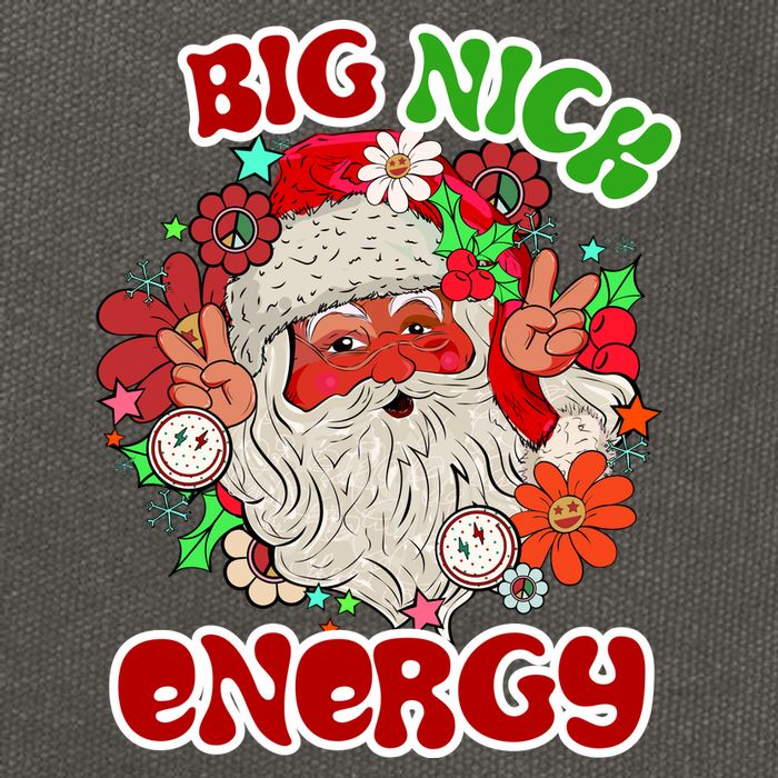 Big Nick Energy Hippie Santa Claus Christmas Peace Cotton Canvas Backpack