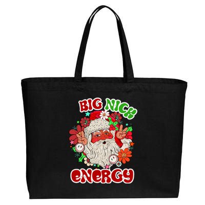 Big Nick Energy Hippie Santa Claus Christmas Peace Cotton Canvas Jumbo Tote