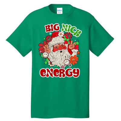 Big Nick Energy Hippie Santa Claus Christmas Peace Tall T-Shirt