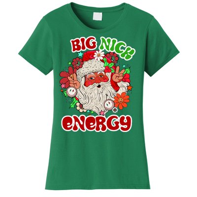 Big Nick Energy Hippie Santa Claus Christmas Peace Women's T-Shirt