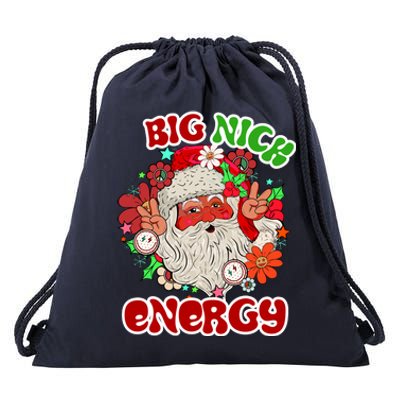 Big Nick Energy Hippie Santa Claus Christmas Peace Drawstring Bag