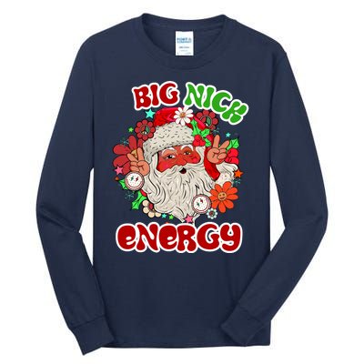 Big Nick Energy Hippie Santa Claus Christmas Peace Tall Long Sleeve T-Shirt