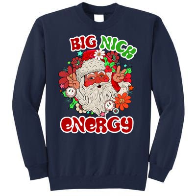 Big Nick Energy Hippie Santa Claus Christmas Peace Tall Sweatshirt