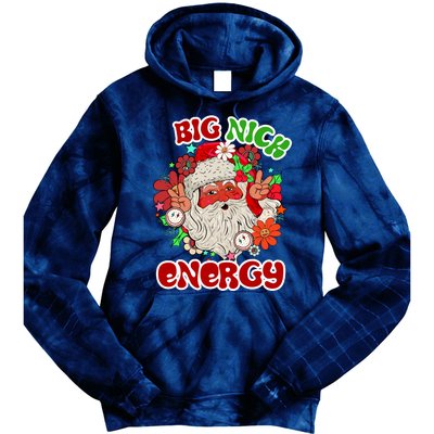 Big Nick Energy Hippie Santa Claus Christmas Peace Tie Dye Hoodie