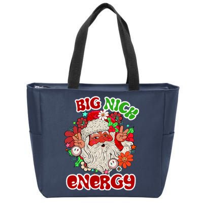 Big Nick Energy Hippie Santa Claus Christmas Peace Zip Tote Bag