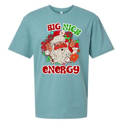 Big Nick Energy Hippie Santa Claus Christmas Peace Sueded Cloud Jersey T-Shirt