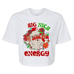 Big Nick Energy Hippie Santa Claus Christmas Peace Bella+Canvas Jersey Crop Tee