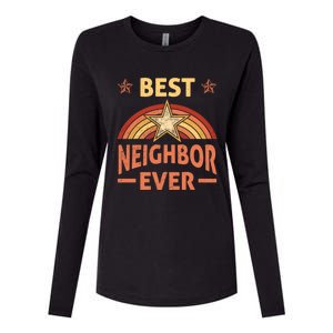 Best Neighbor Ever Retro Neighborhood Next Door Neighbors Gift Womens Cotton Relaxed Long Sleeve T-Shirt