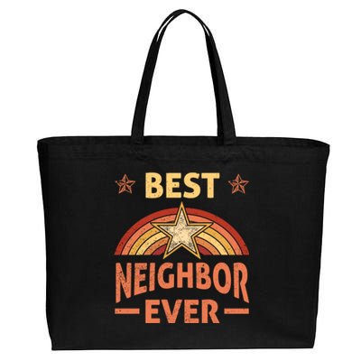 Best Neighbor Ever Retro Neighborhood Next Door Neighbors Gift Cotton Canvas Jumbo Tote