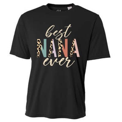 Best Nana Ever Gifts Leopard Print Mothers Day Cooling Performance Crew T-Shirt