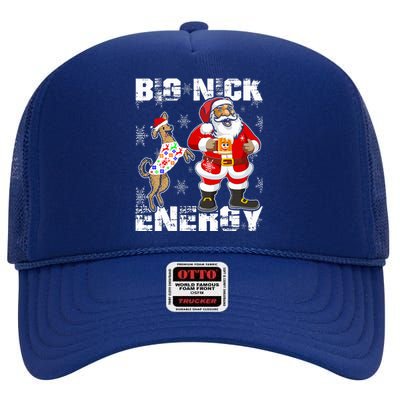 Big Nick Energy Funny Santa Christmas  High Crown Mesh Back Trucker Hat