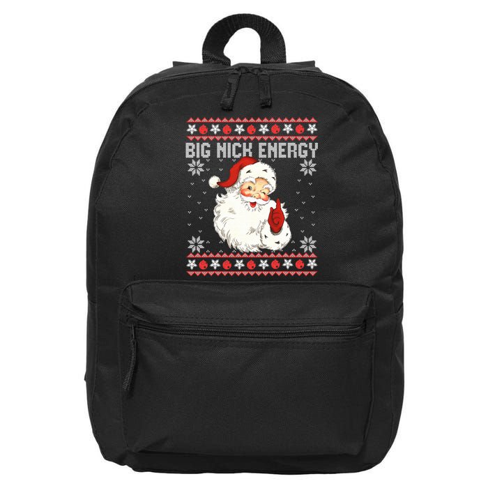 Big Nick Energy Santa Ugly Christmas Sweater  16 in Basic Backpack