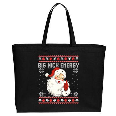 Big Nick Energy Santa Ugly Christmas Sweater  Cotton Canvas Jumbo Tote