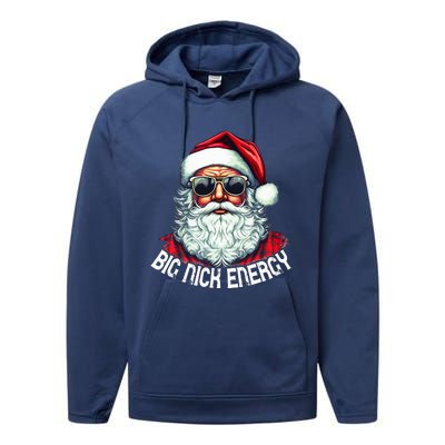 Big Nick Energy Funny Santa Christmas  Performance Fleece Hoodie