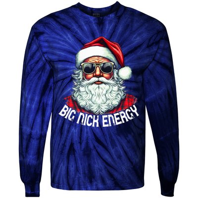 Big Nick Energy Funny Santa Christmas  Tie-Dye Long Sleeve Shirt