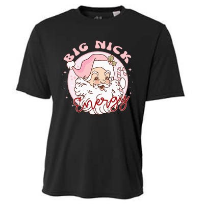 Big Nick Energy Pink Santa Claus Vintage Chirstmas Cooling Performance Crew T-Shirt