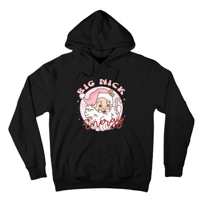 Big Nick Energy Pink Santa Claus Vintage Chirstmas Hoodie