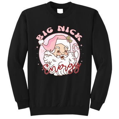 Big Nick Energy Pink Santa Claus Vintage Chirstmas Sweatshirt