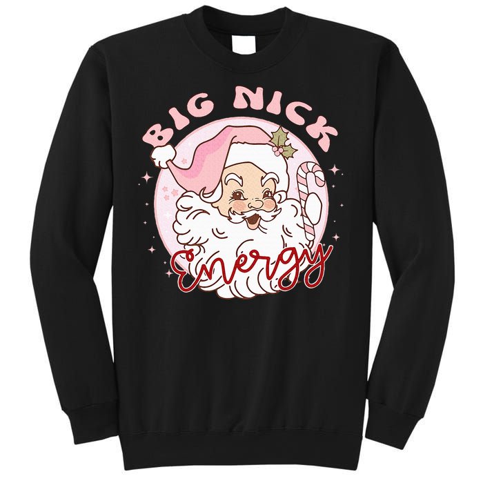 Big Nick Energy Pink Santa Claus Vintage Chirstmas Sweatshirt