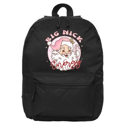 Big Nick Energy Pink Santa Claus Vintage Chirstmas 16 in Basic Backpack