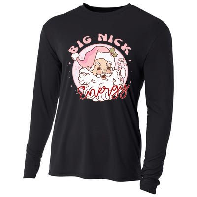 Big Nick Energy Pink Santa Claus Vintage Chirstmas Cooling Performance Long Sleeve Crew