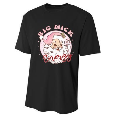 Big Nick Energy Pink Santa Claus Vintage Chirstmas Performance Sprint T-Shirt