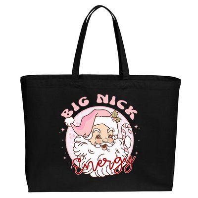 Big Nick Energy Pink Santa Claus Vintage Chirstmas Cotton Canvas Jumbo Tote